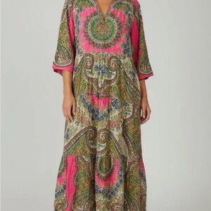 Lola Australia Pink Multi Color Paisley Maxi Dress